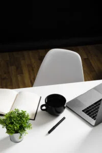 high angle desk concept with copy space